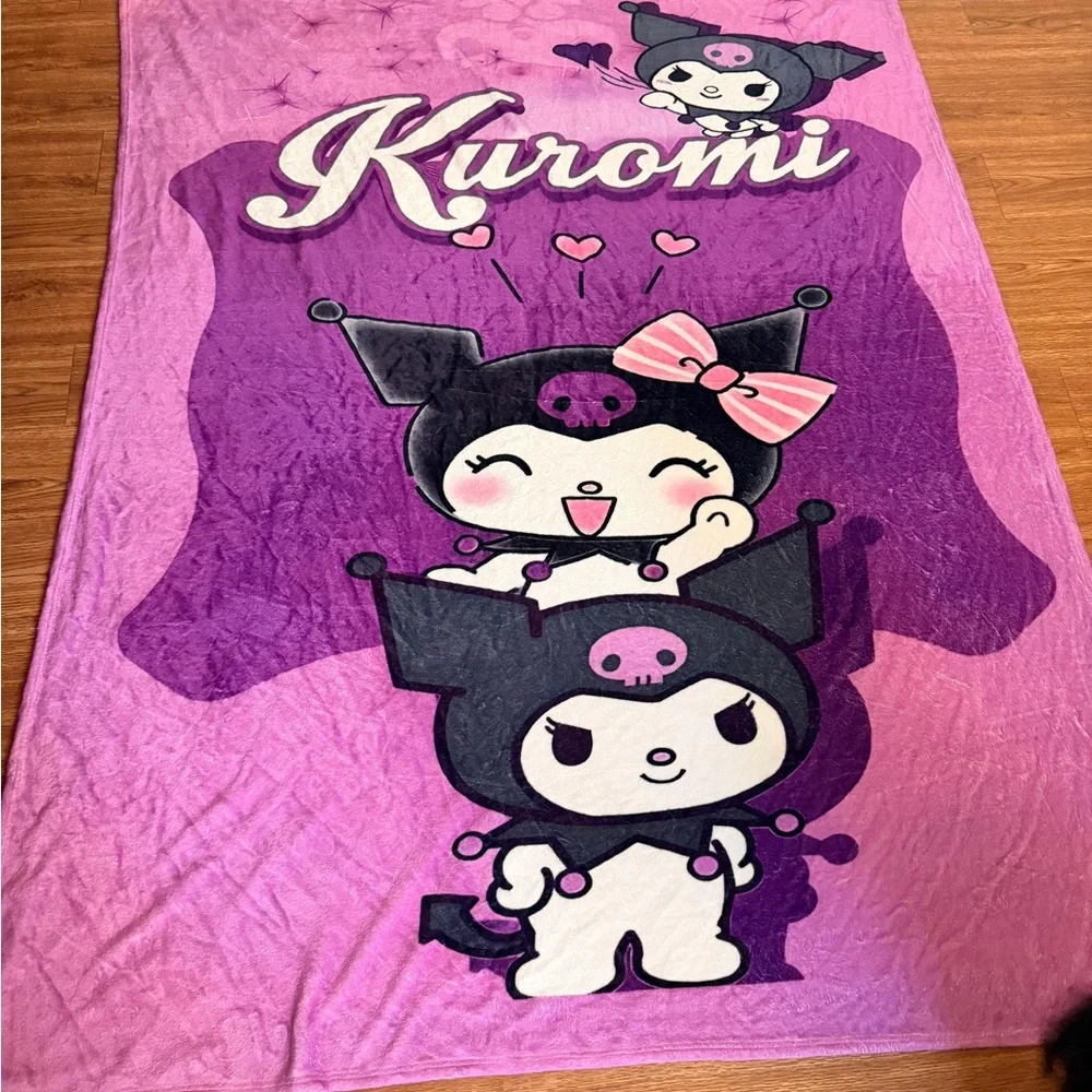 Kuromi Character Plush Throw Blanket - Pink & Purple